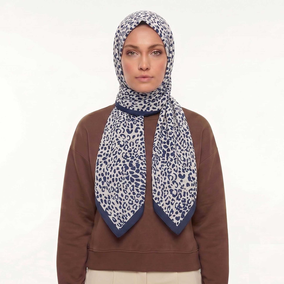 Mısırlı Eşarp - Leopar Krep Eşarp - Desen 05