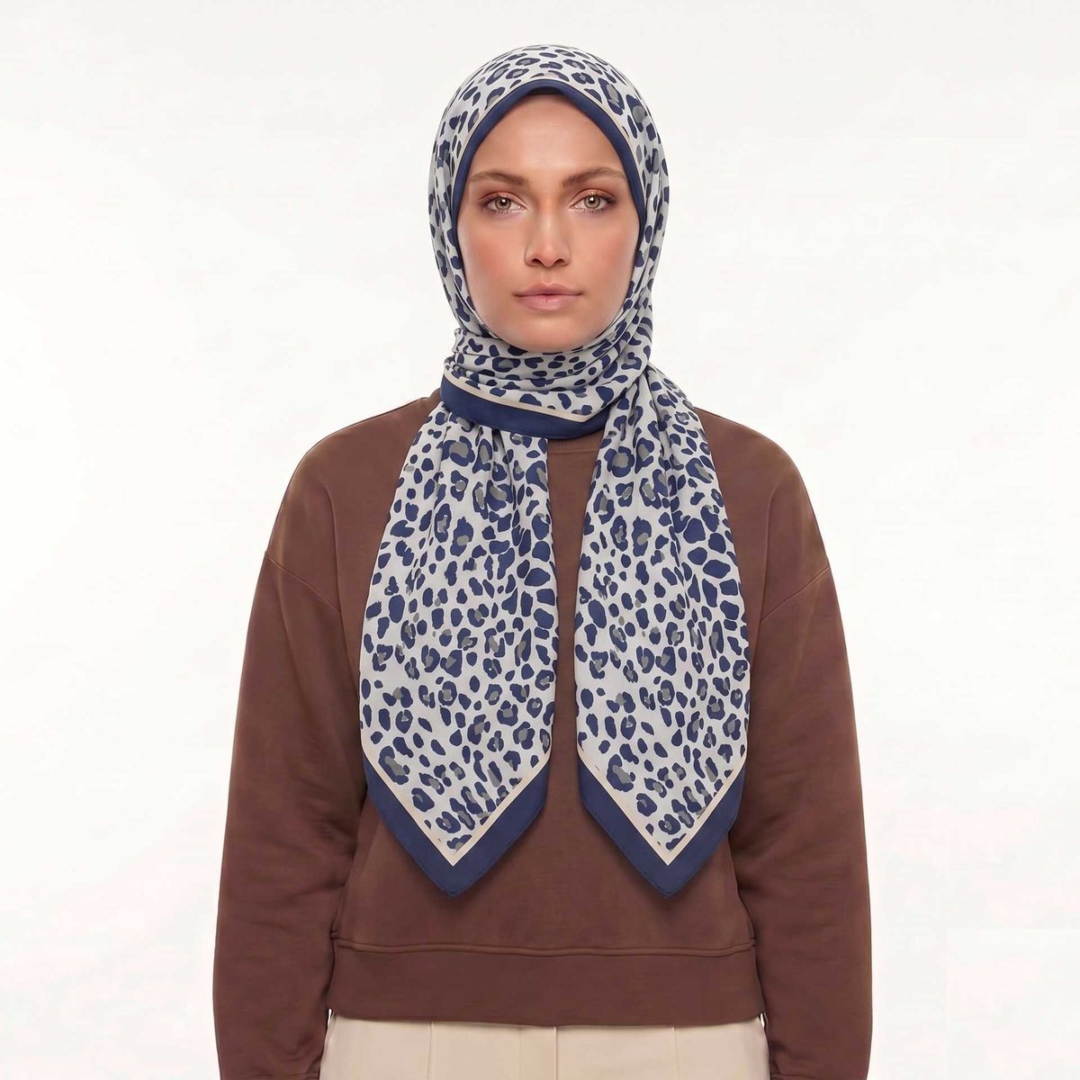 Mısırlı Eşarp - Leopar Krep Eşarp - Desen 09