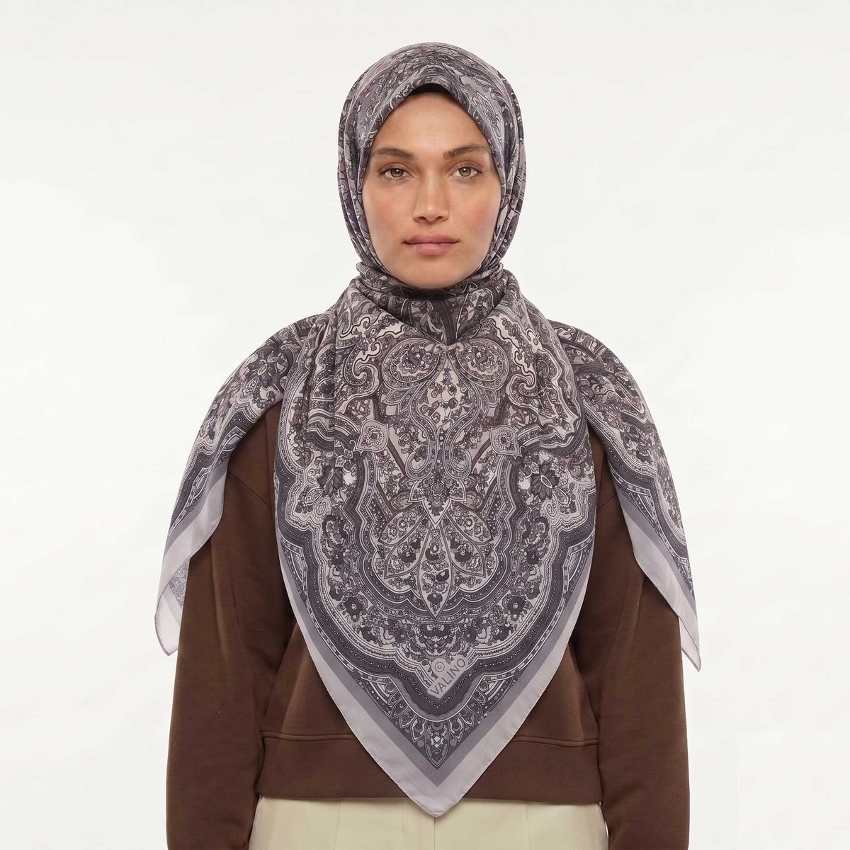 Valino - Desenli Pamuk Eşarp