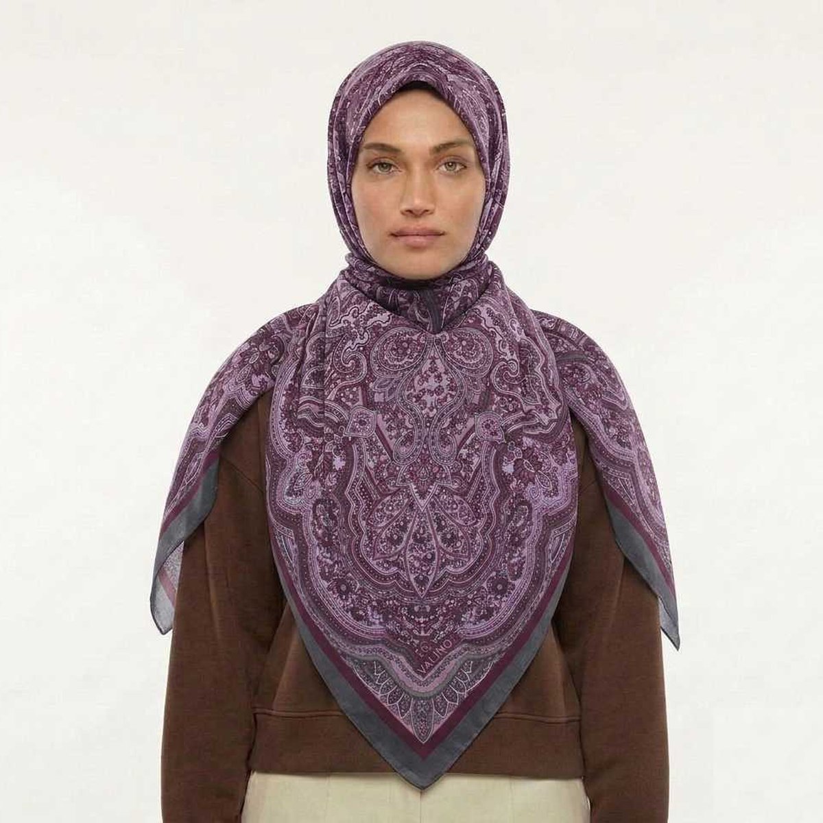 Valino - Desenli Pamuk Eşarp - Desen 02