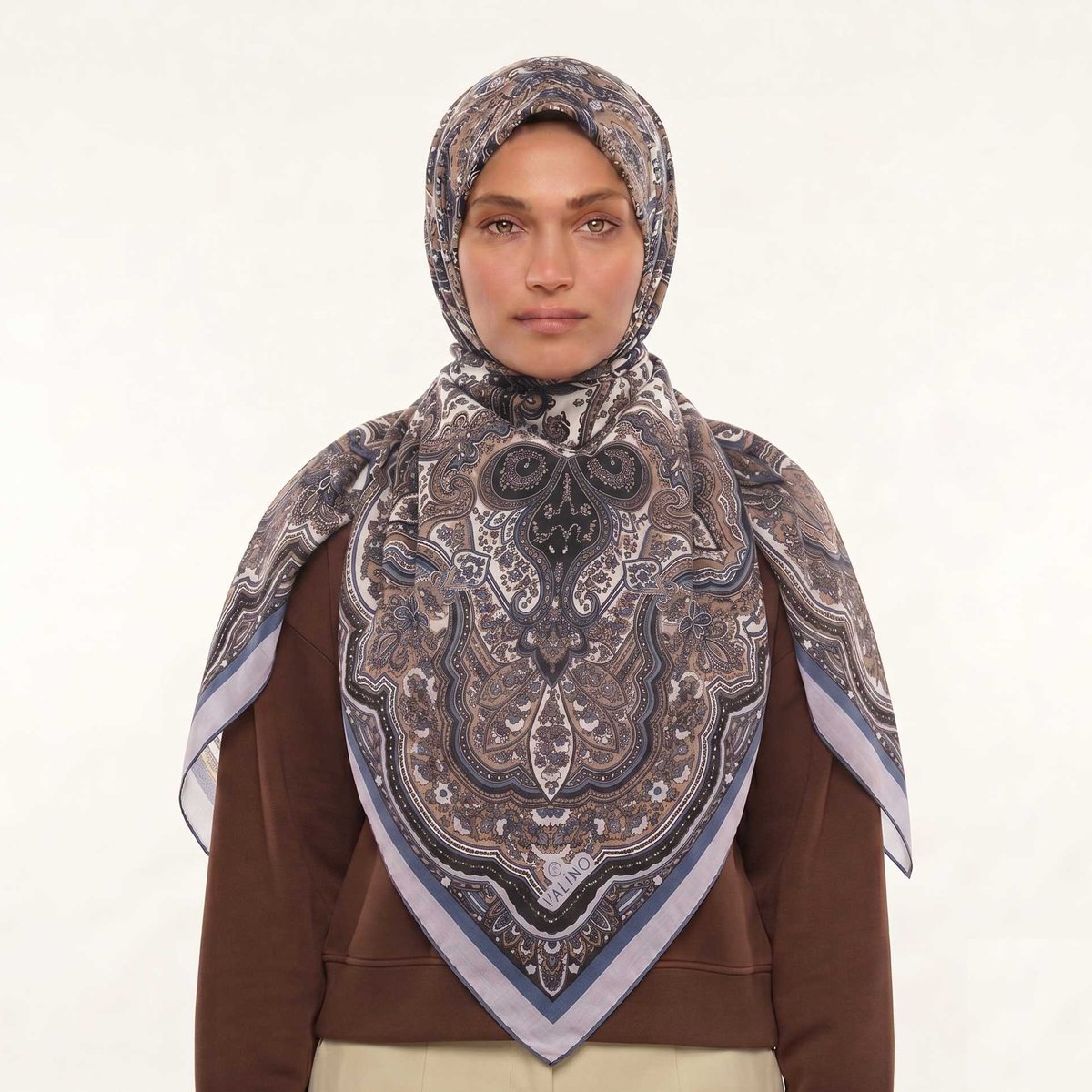 Valino - Desenli Pamuk Eşarp - Desen 03